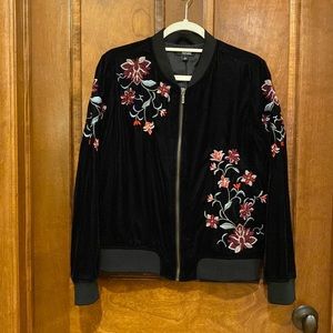 Floral Velvet Bomber Jacket
